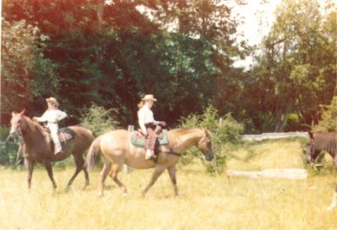 Woman on horseback.